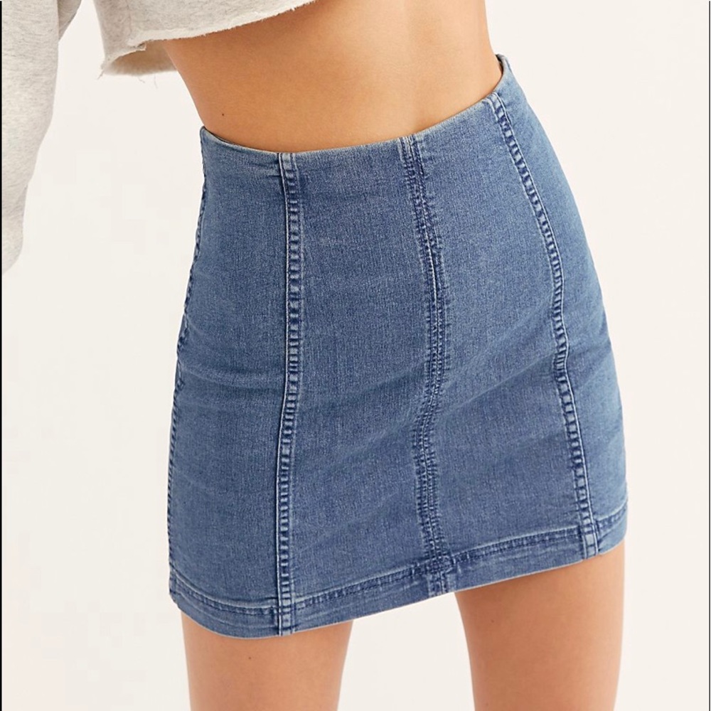 Free People Modern Femme Denim Skirt